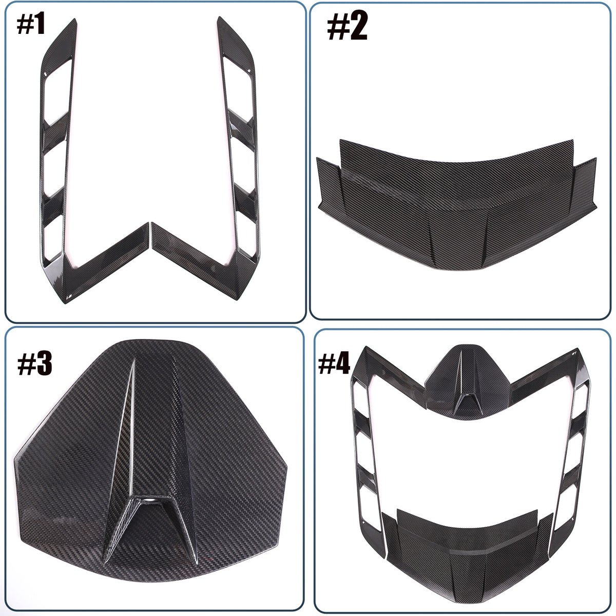 Real Carbon Fiber Rear Window Lower Trim Cover Set For 2020-26 C8 Corvette Coupe 2