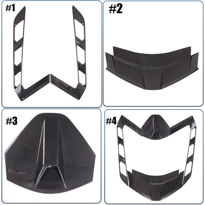 Real Carbon Fiber Rear Window Lower Trim Cover Set For 2020-26 C8 Corvette Coupe 2