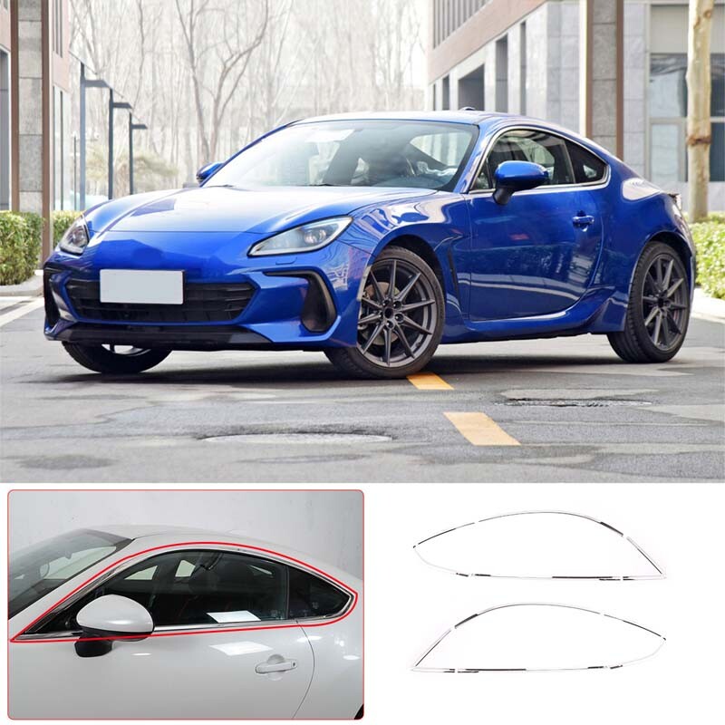 Silver Steel Window Decorate Strip Trim For Subaru BRZ 2022 11