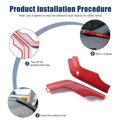 Red Real Carbon Fiber Center Console Dashboard Cover Trim For Corvette C8 20-26 9