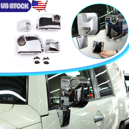 Chrome ABS Side View Mirror Shell Cover Trim For Toyota FJ Cruiser 2007-21 1