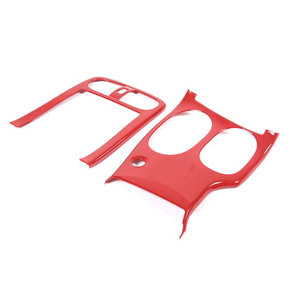 Red ABS Center Console Car Gear Shift Panel Cover Trim For 2005-2013 Corvette C6 4