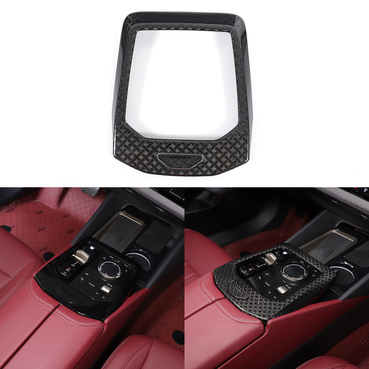 Real Carbon Fiber Center Console Gear Shift Panel Trim For BMW 5 Series G60 24+ 4