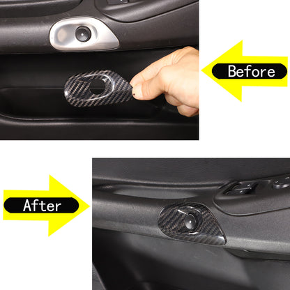 Real Dry Carbon Fiber Door Window Lift Switch Button Trim For Corvette C6 05-13 12