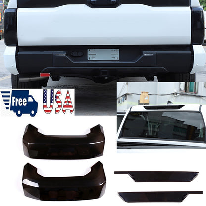 Smoked Black Tail Light & Brake Lamp Cover Guard Trim For TOYOTa TUNDRA 2022-24 1
