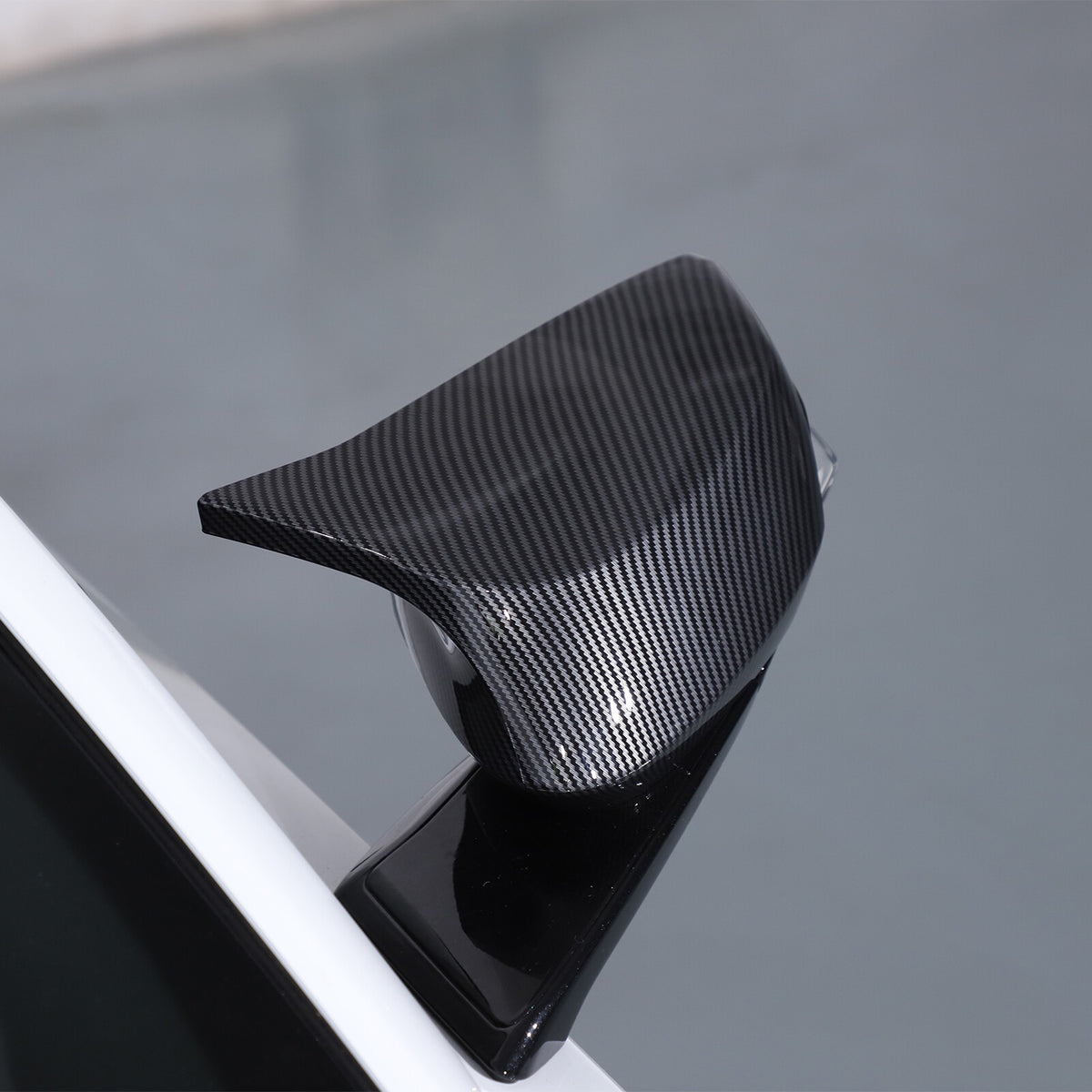 M Style Carbon Fiber Style Side Mirror Cover Caps Overlay For 20-26 Corvette C8 5