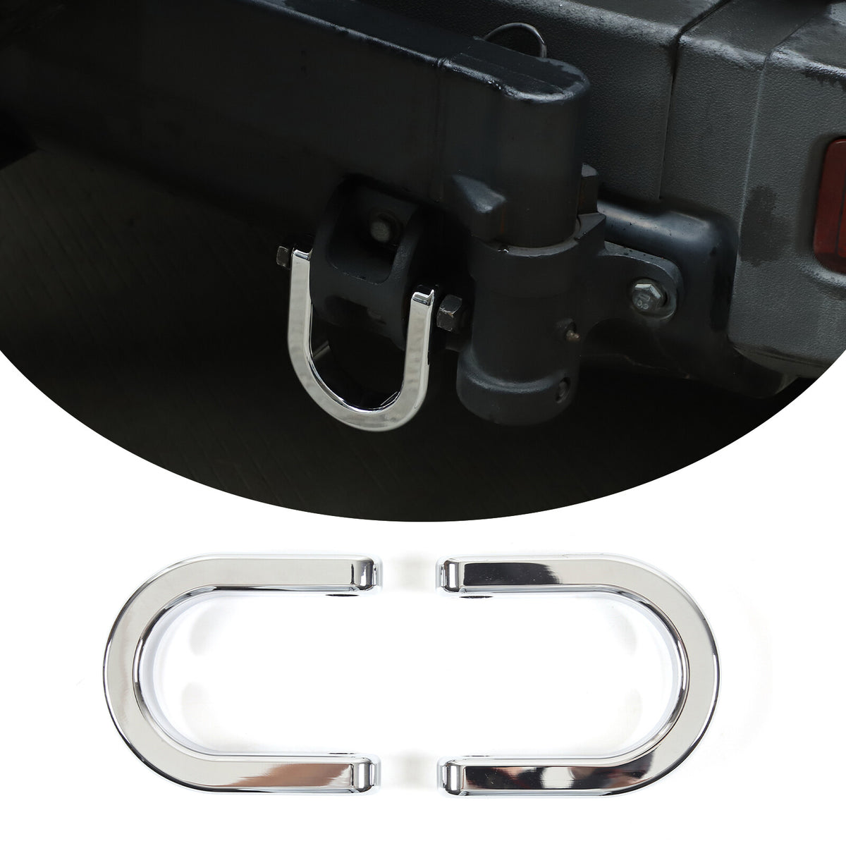 2PCS Silver Car Tow Hook Track Racing Trailer Ring For Hummer H2 2003-2009 US 3