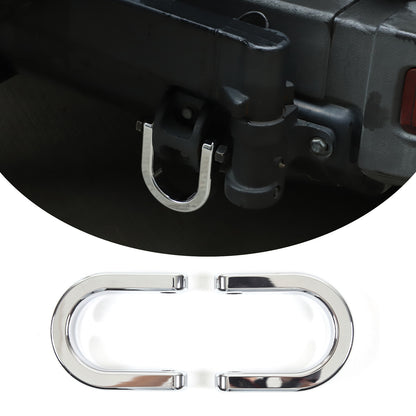 2PCS Silver Car Tow Hook Track Racing Trailer Ring For Hummer H2 2003-2009 US 3