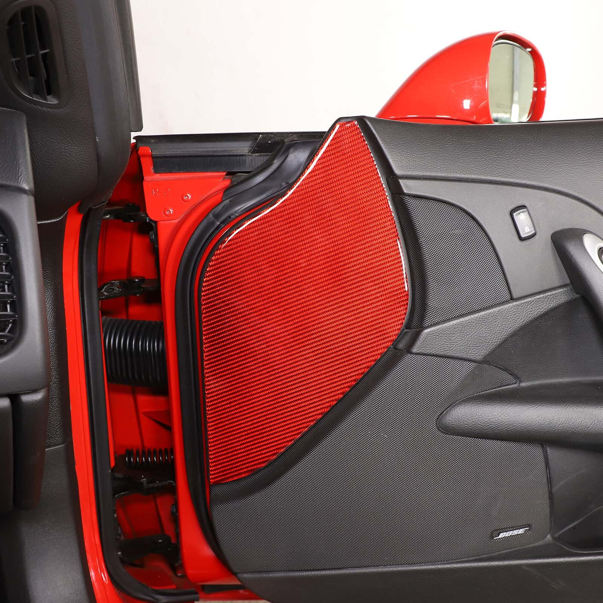 Red Carbon Fiber Door Pad cushion Panel Cover Sticker For Corvette C6 2005-13 US 9
