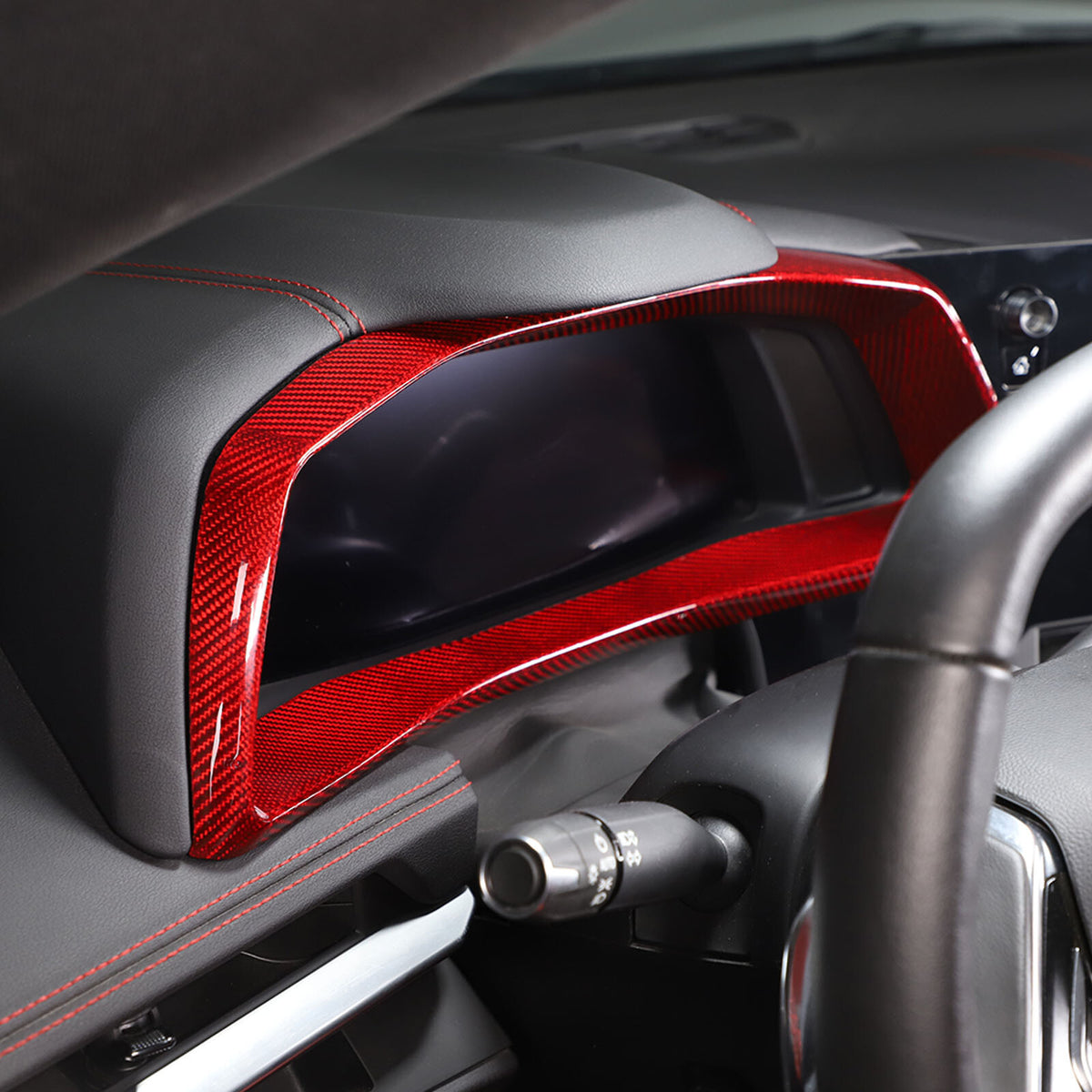 Red Real Carbon Fiber Full Interior Set Decor Trim Kit for Corvette C8 20-25 - Styles 26-30 25