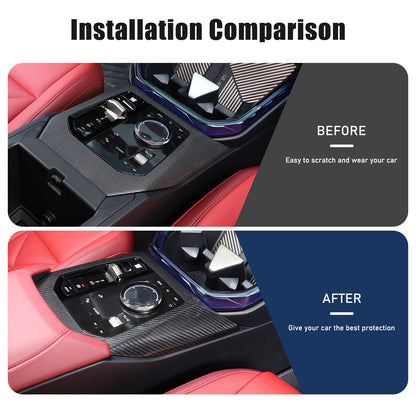 Real Carbon Fiber Center Console Gear Shift Panel Trim For BMW X3 G45 2025+ 19