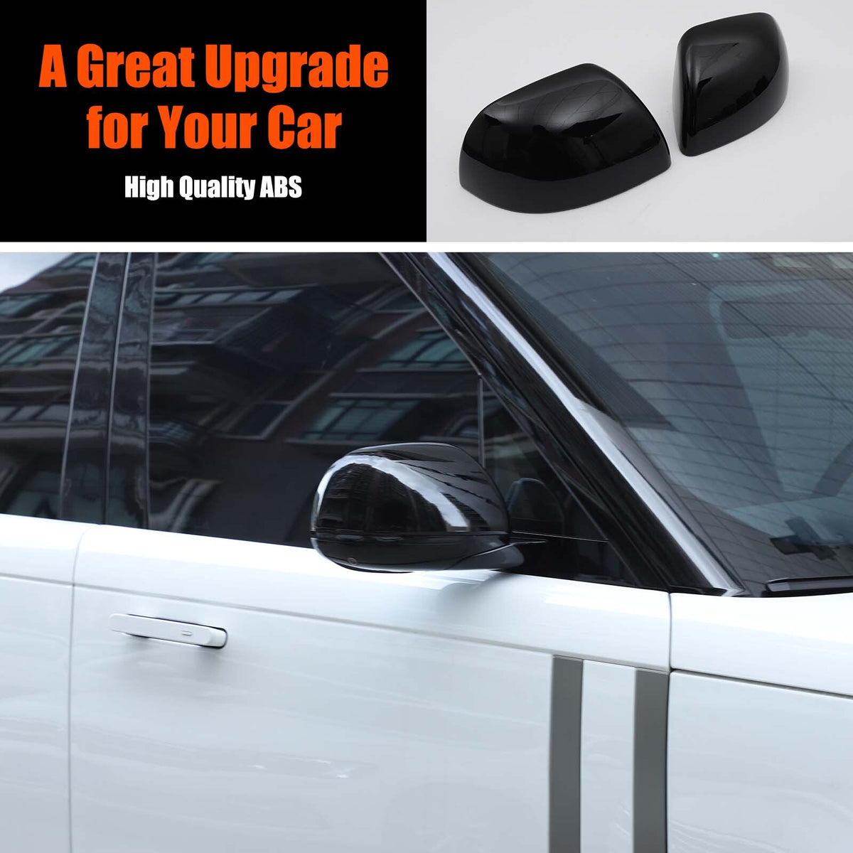 Glossy Piano Black Outer Mirror Trim For LR Range Rover Sport/Range Rover 2023+ 13