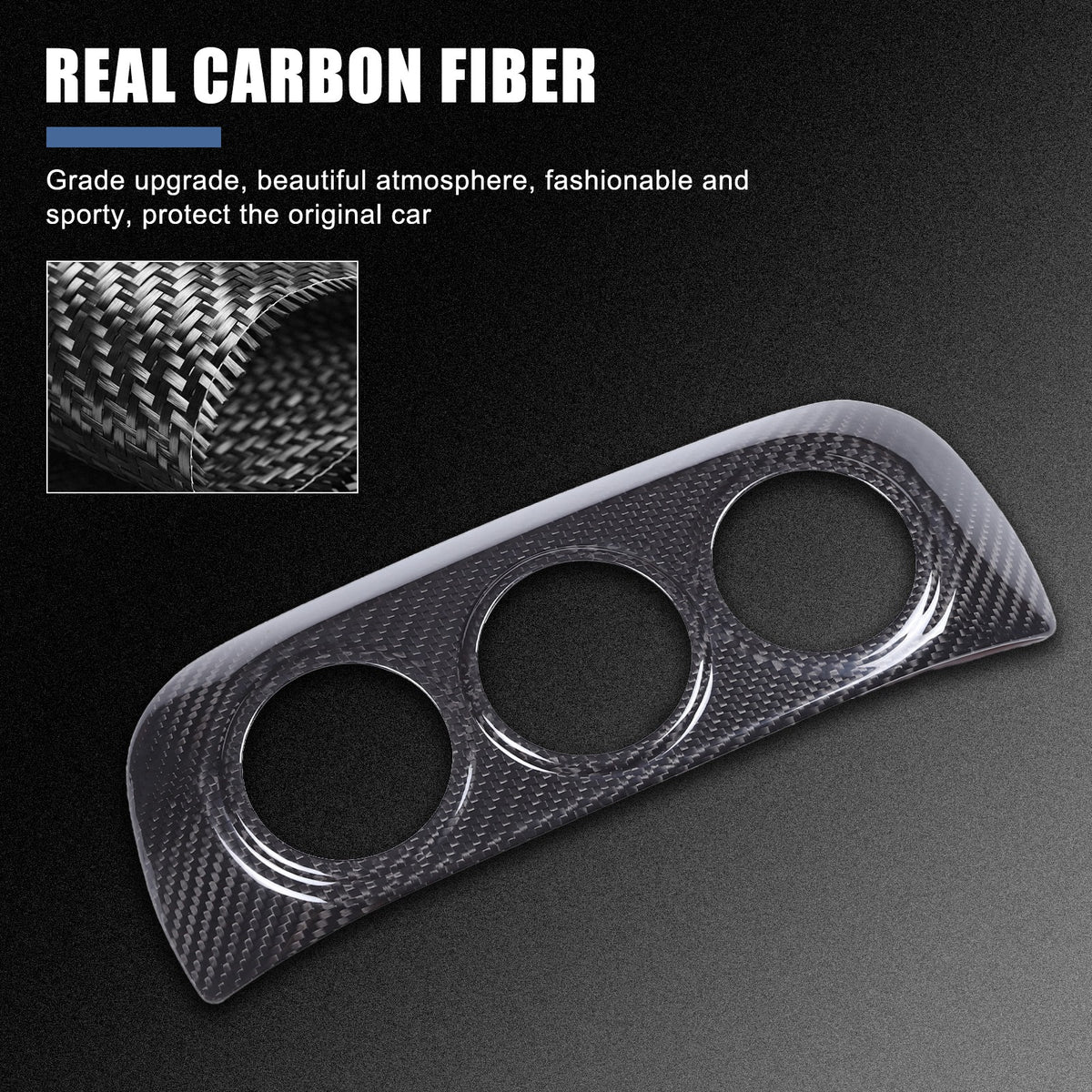 Real Dry Carbon Fiber Center Console AC Switch Trim Cover For Nissan 400Z Z34 3