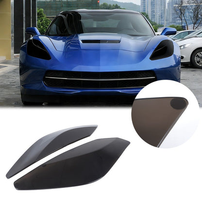 Gray Smoked Black Front Headlight Cover Trim For Corvette C7 14-19 US 5