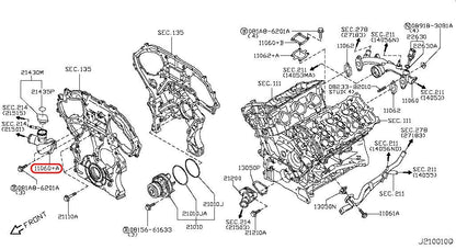 Nissan OEM Engine Coolant Filler Neck / Water Outlet 11060-JK21C for Infiniti 3
