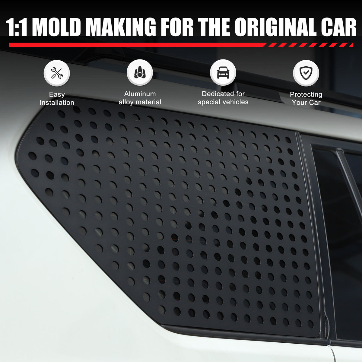 Exterior Rear Quarter Window Pillar Cover For Toyota Land Cruiser Prado 10+ US 8