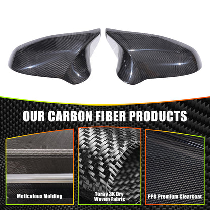 Real Carbon Fiber Side Mirror Cover Trim For BMW M3 F80 M4 F82 2015-2019 4