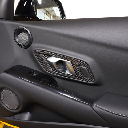 Carbon Fiber Inner Door Handle Frame Trim Cover for toyota supra A90 2019-24 9