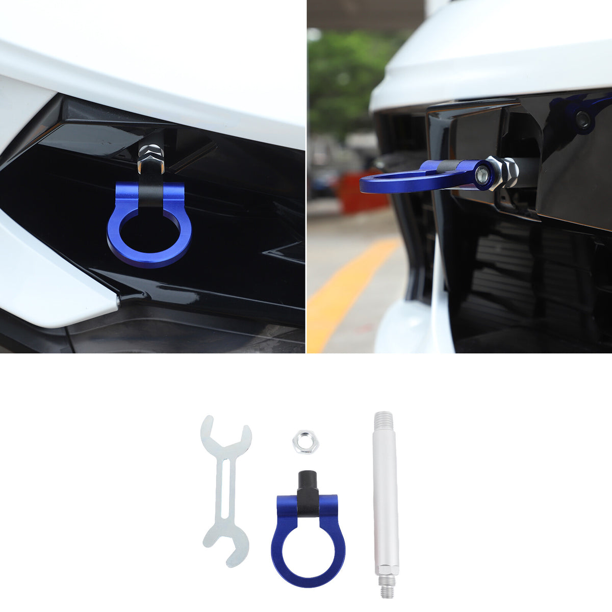 Front Bumper Trailer Track Racing Aluminum Tow Hook Ring For Corvette C8 20+ US 3