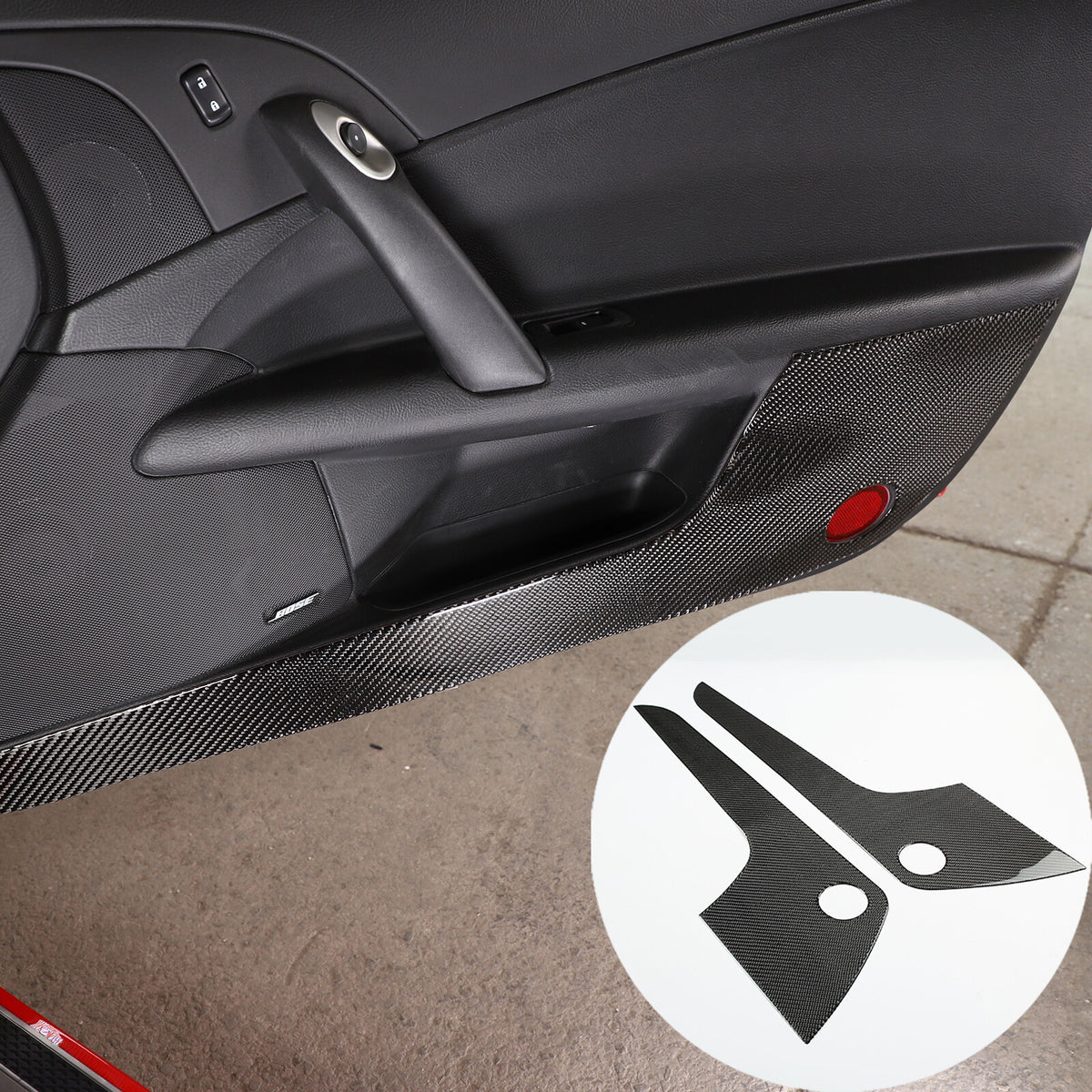 Carbon Fiber Door Interior Anti Kick Scratch trim Sticker For Corvette C6 05-13 2