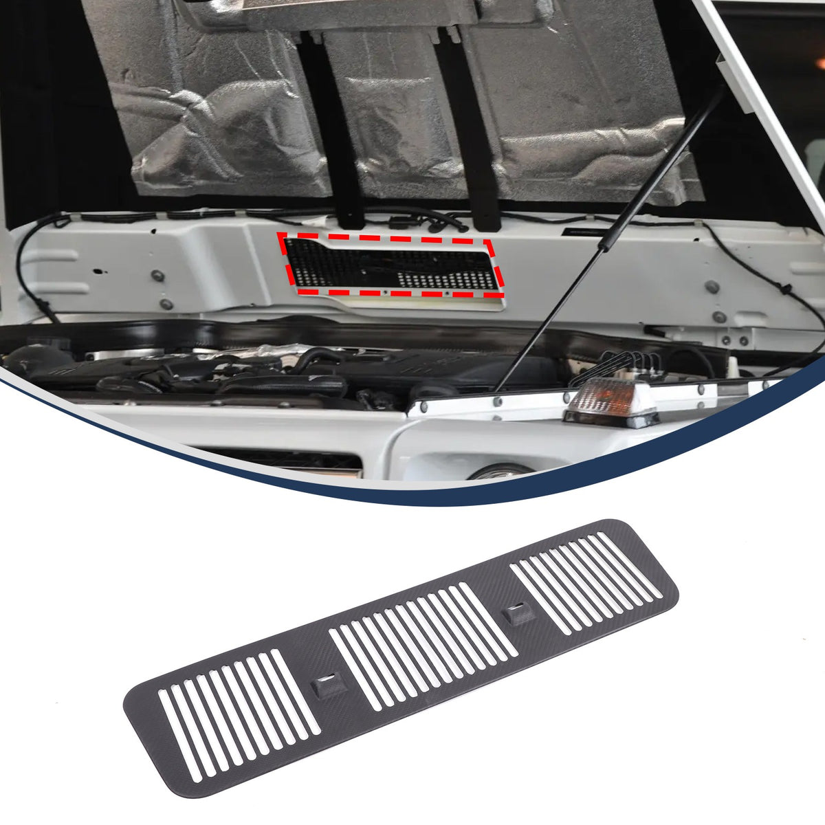 Matte Real Carbon Fiber Hood Air Vent Trim Panel For Benz G-Class W463 2006-2018 3