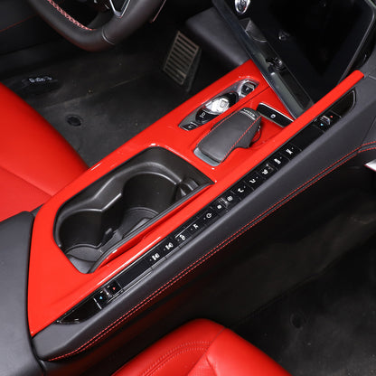 Red ABS Center Console Gear Frame Trim Cover Fit for Corvette C8 2020-2025 US 4