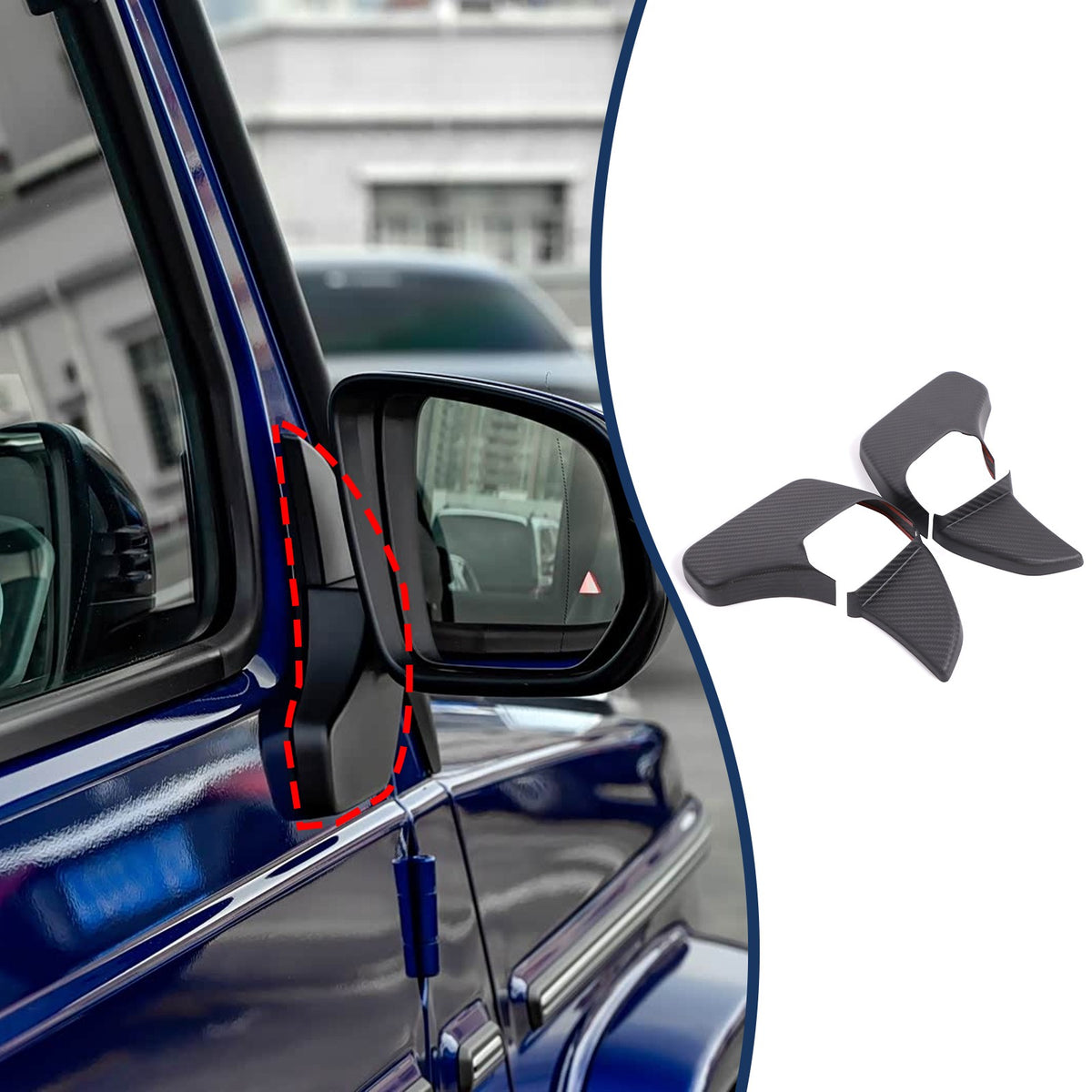 Matte Real Carbon Fiber Side Mirror Base Trim For Benz G-Class W464 2019-2024 3