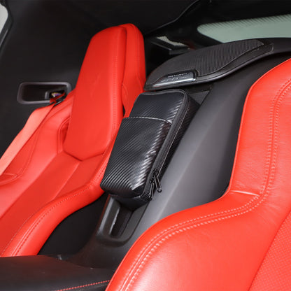 Carbon Fiber Pattern Rear Seat Center Storage Bag For Corvette C8 2020+ 22