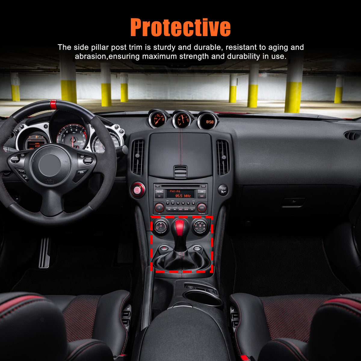 ABS Carbon Center Gear Shift Panel trim Cover For Nissan 370Z Z34 MT 09-20 US 5