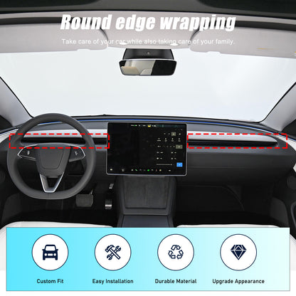 Real Carbon Fiber Dashboard Air Vent Panel Cover Trim For Tesla Model 3 23+ 11