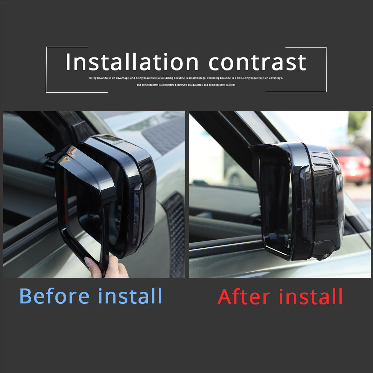 ABS Black Rear View Side Mirror Cover Trim For Land Rover Defender 2020-2022 6