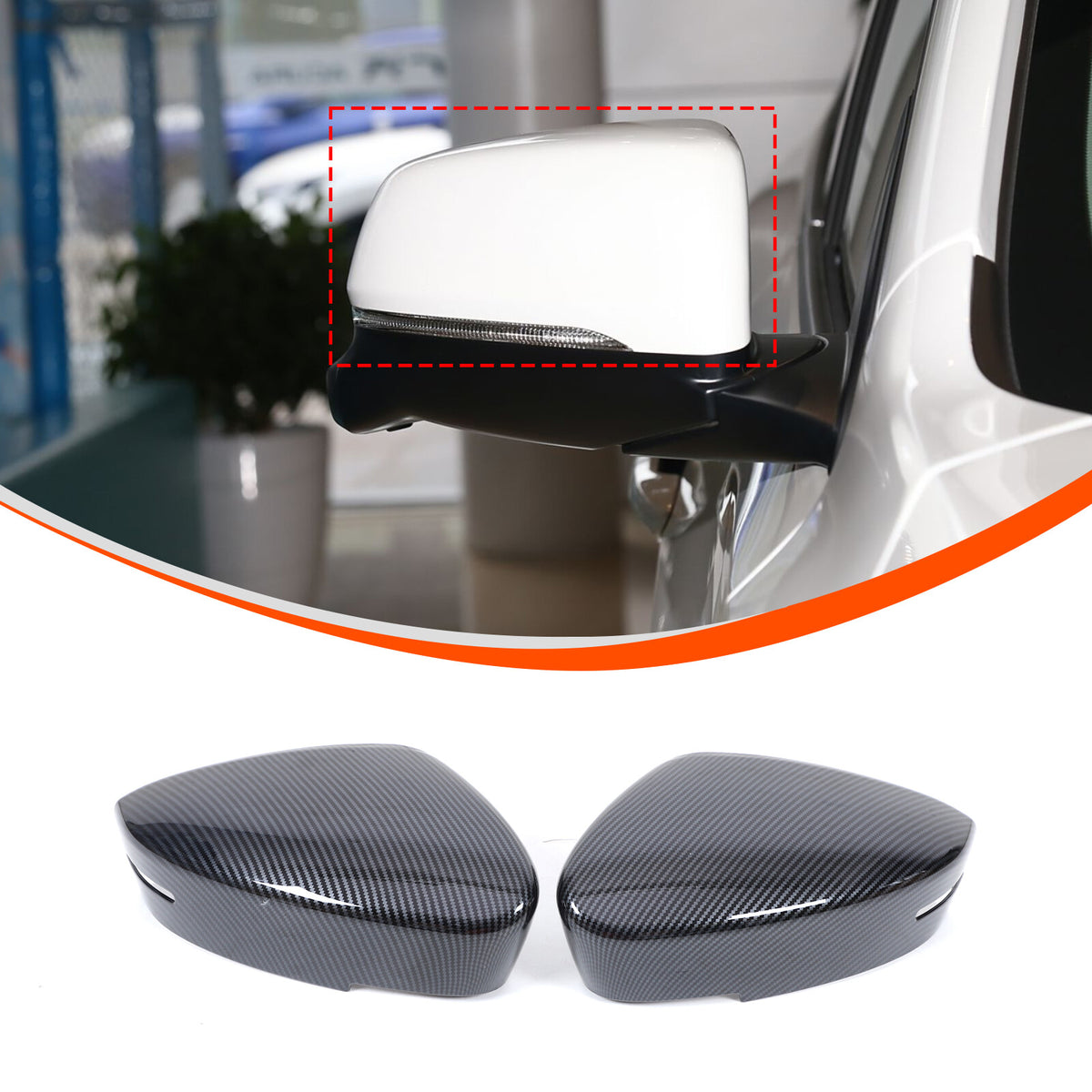 Carbon Fiber ABS Exterior Mirror Cover Trim For Acura MDX 2022-2024 6