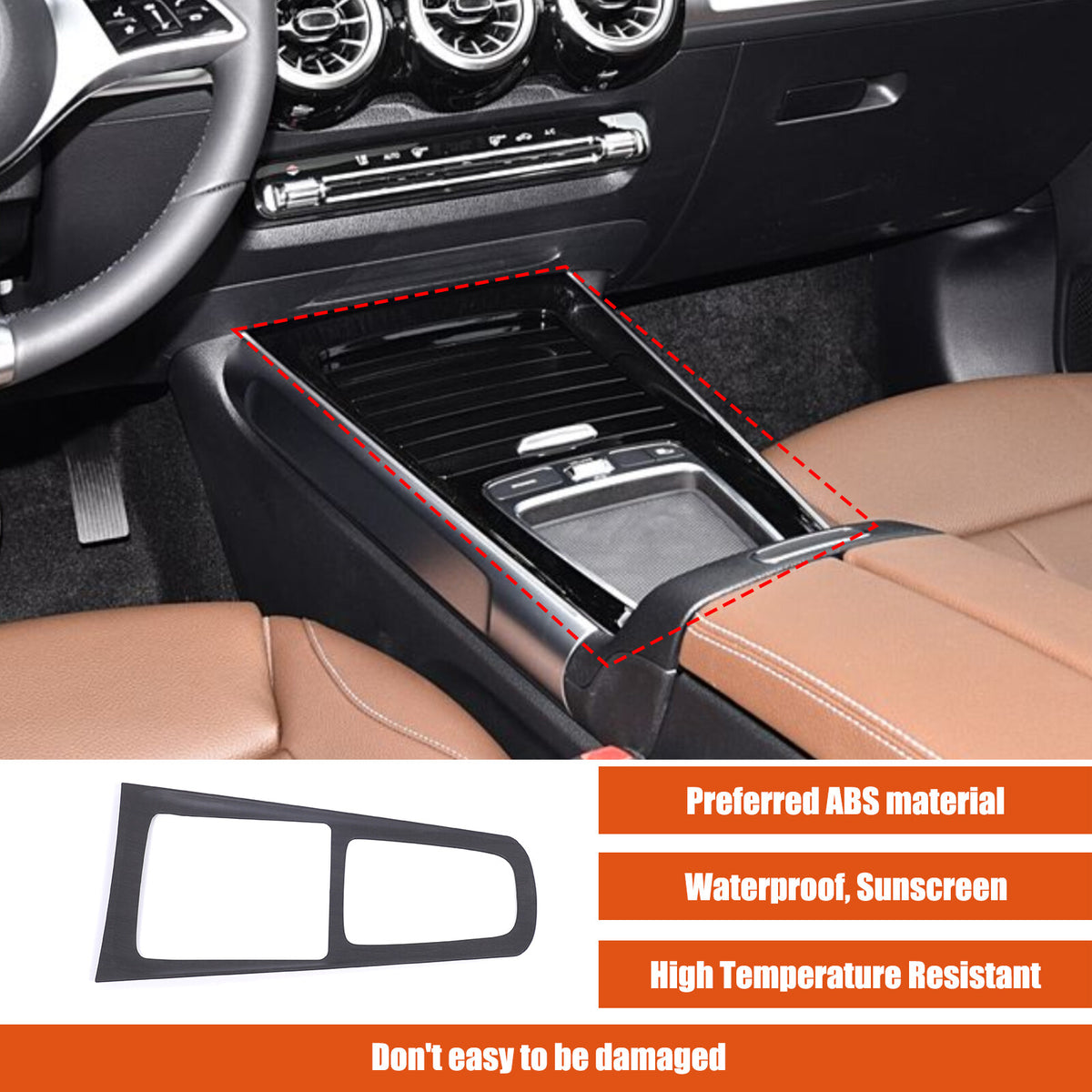 Oak Wood Grain Center Console Panel Trim For Benz B-Class W247 GLB X247 2024-25 11