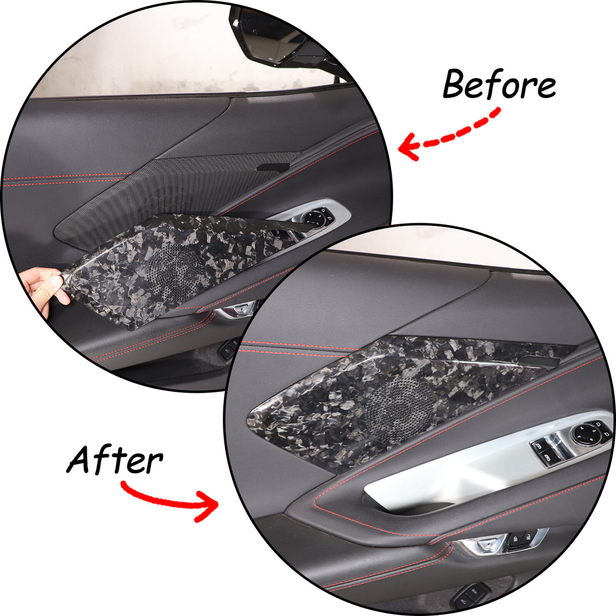 Forged Carbon Fiber Interior Door Speaker Cover For Corvette C8 Z51 Z06 1LT 20+ 6