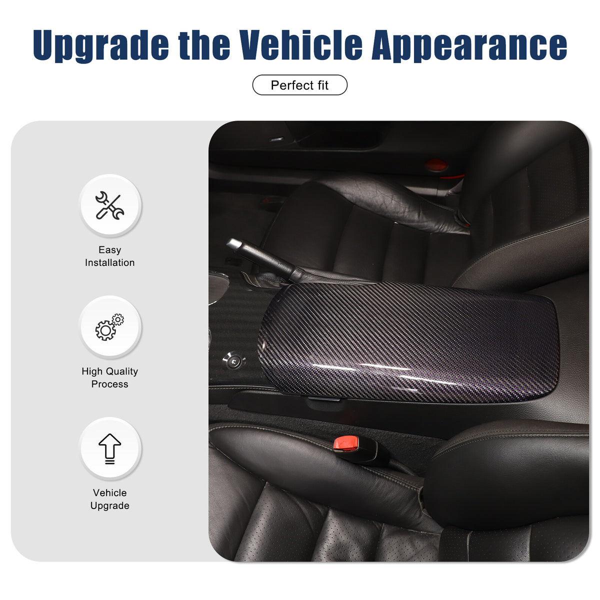 Real Carbon Fiber Center Console Armrest Box Cover Trim For Corvette C6 2005-13 15