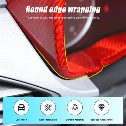 Red Real Carbon Fiber Center Dashboard Trim For Subaru Crosstrek 24+ 13