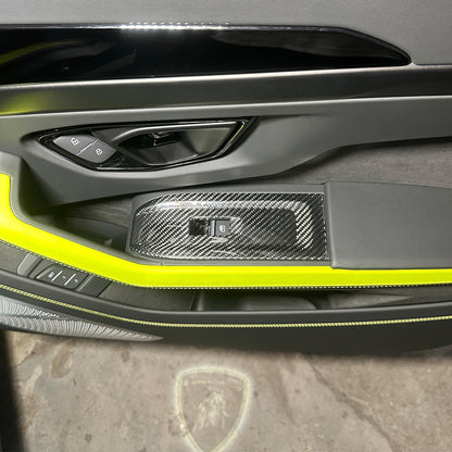 Real Carbon Fiber Window Lift Switch Panel Trim For Lamborghini URUS/SE 18-21 US 16
