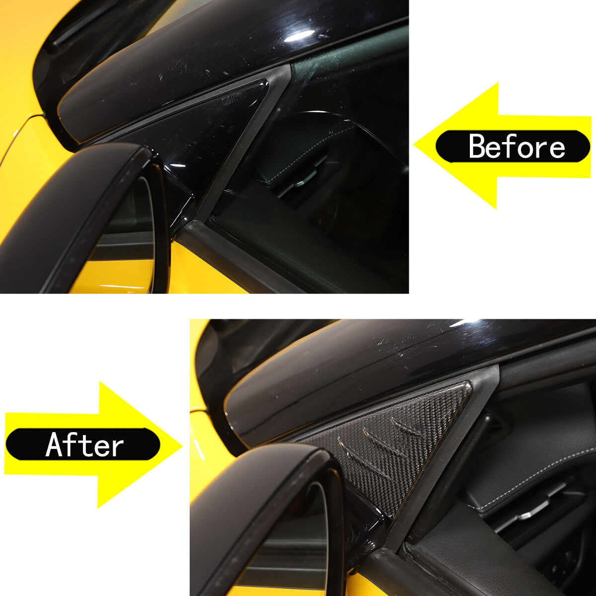 Carbon fiber anti-wind buffeting mirror Wind deflector For Toyota Supra A90 19+ 2