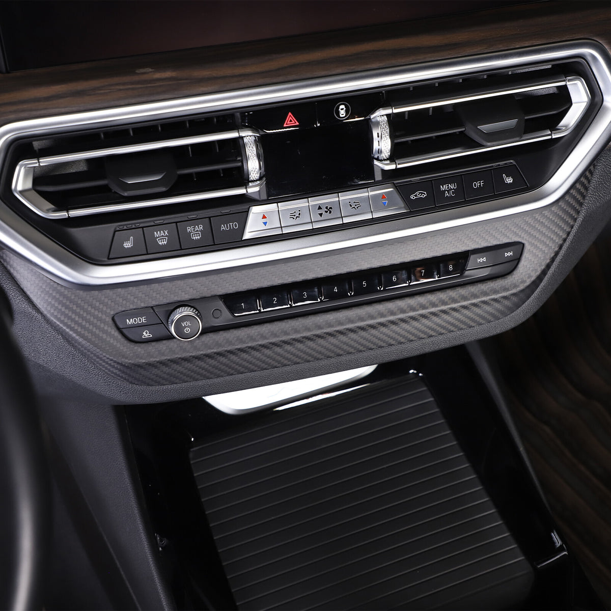 Matte Real Carbon Fiber Air Vent Switch Adjust Cover Trim For BMW X3 G01 2022-23 10