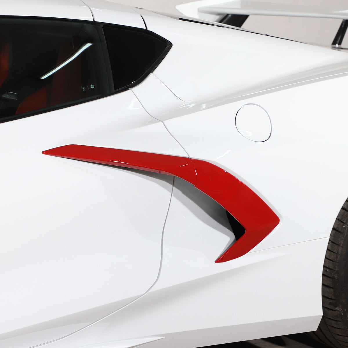 Red Exterior Door Body Side Air Vent Cover Trim Molding For Corvette C8 20-26 US 5