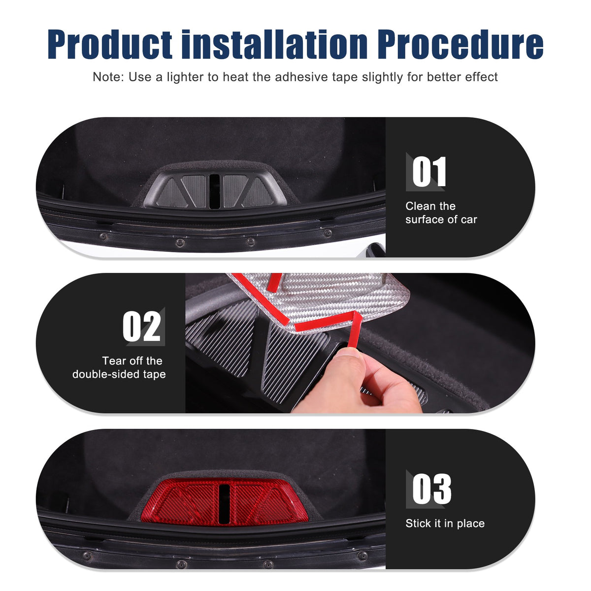 Red Real Carbon Fiber Trunk Latch Base Cover Trim For Corvette C8 2020+ 4