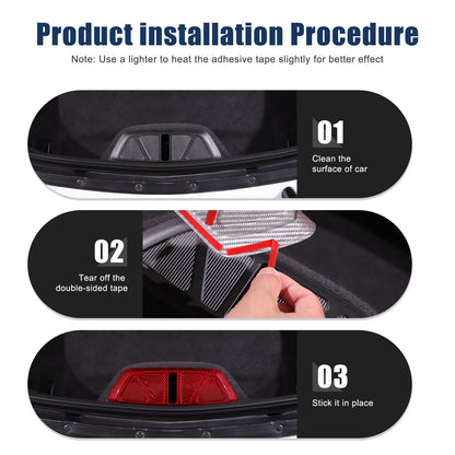 Red Real Carbon Fiber Trunk Latch Base Cover Trim For Corvette C8 2020+ 4