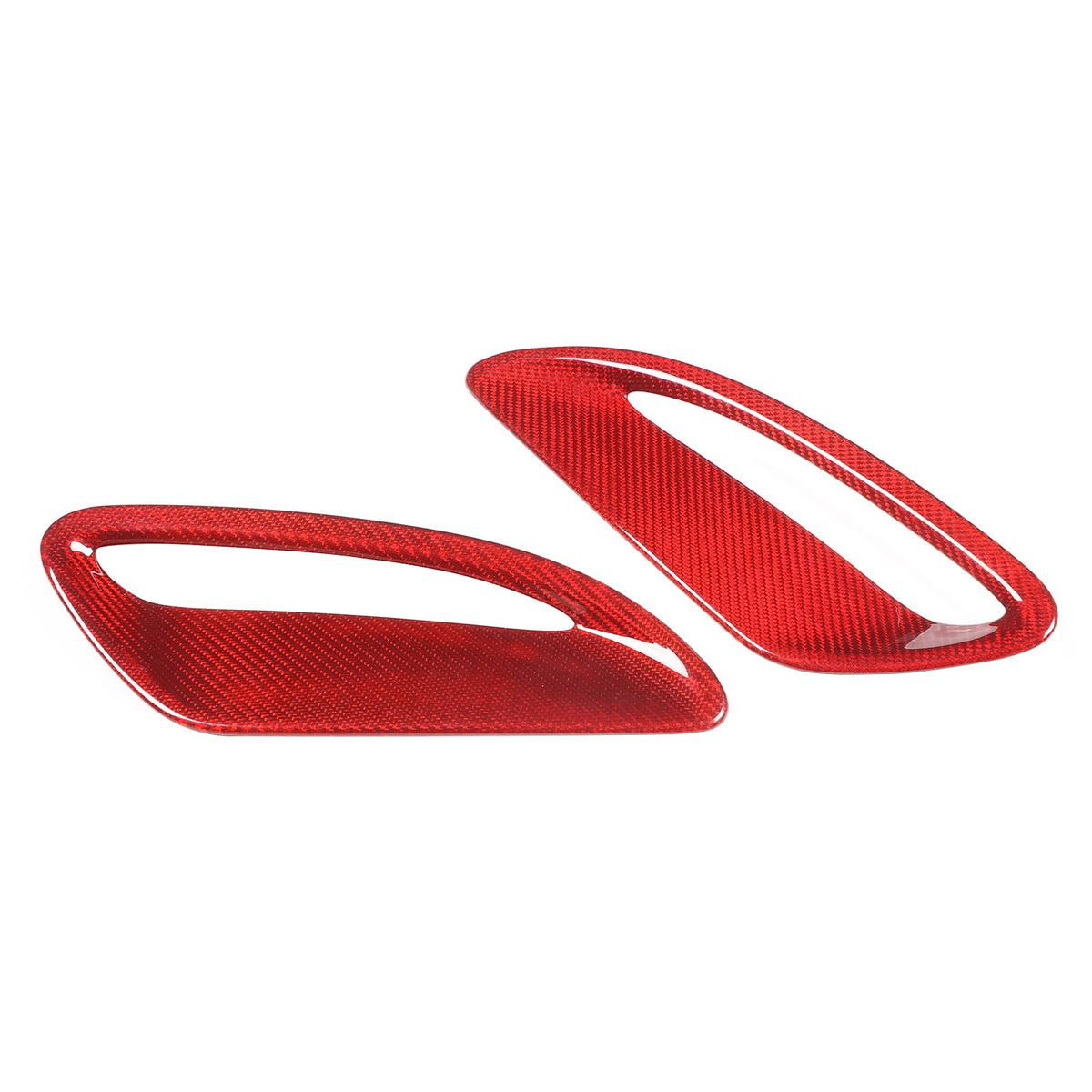 Red Real Carbon Fiber Hood Air Inlet Frame Trim For Jaguar F-TYPE X152 2021+ 8