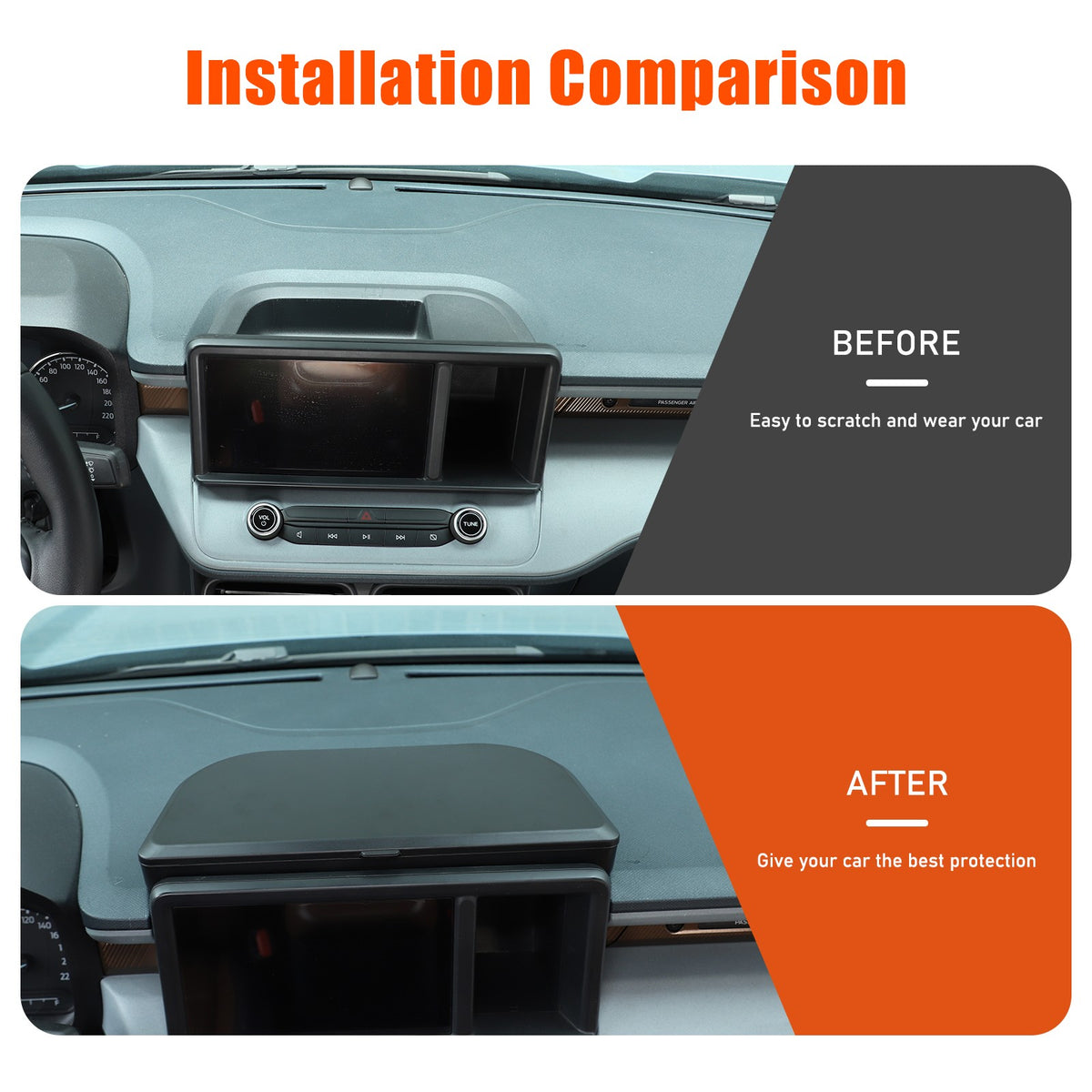ABS Navigation Screen Rear Storage Box With Lid For Ford Maverick 2022+ US 7