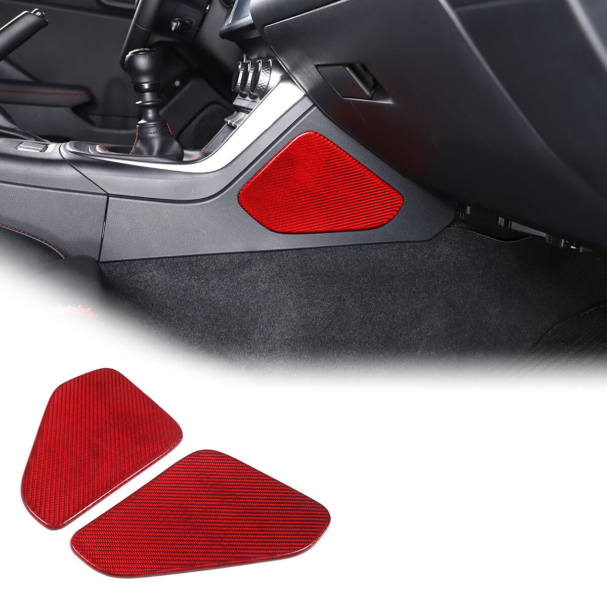 Red Real Carbon Fiber Interior Center Console Trim Set Kit For Subaru BRZ 22+ 47