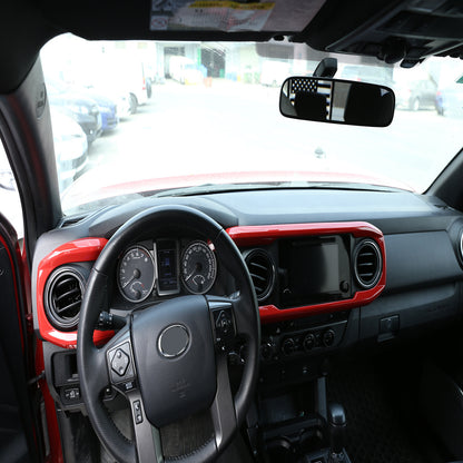 Sports Red ABS Dashboard Panel Cover Trim 2pcs For Toyota Tacoma 2016-2023 9