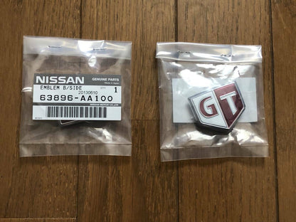 Nissan Genuine Skyline R34 99-02 Side "GT" Emblem Badge 63896-AA100 Pair Set JDM 4