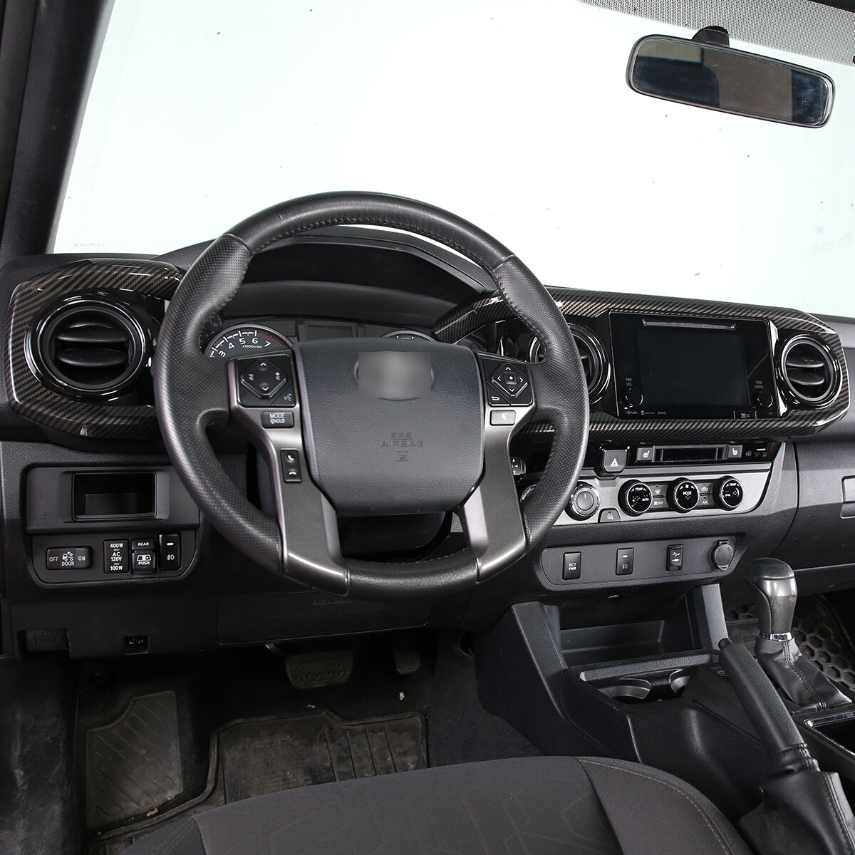 ABS Carbon Dashboard U Shape Air Vent Outlet Cover trim For Toyota Tacoma 16-23 4
