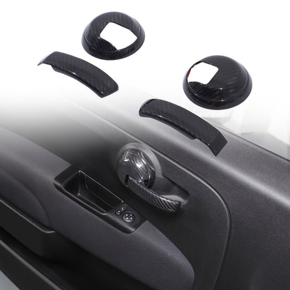 Real Carbon Fiber Interior Door Handle Trim For Fiat 500 Abarth 595 695 2010+ 18
