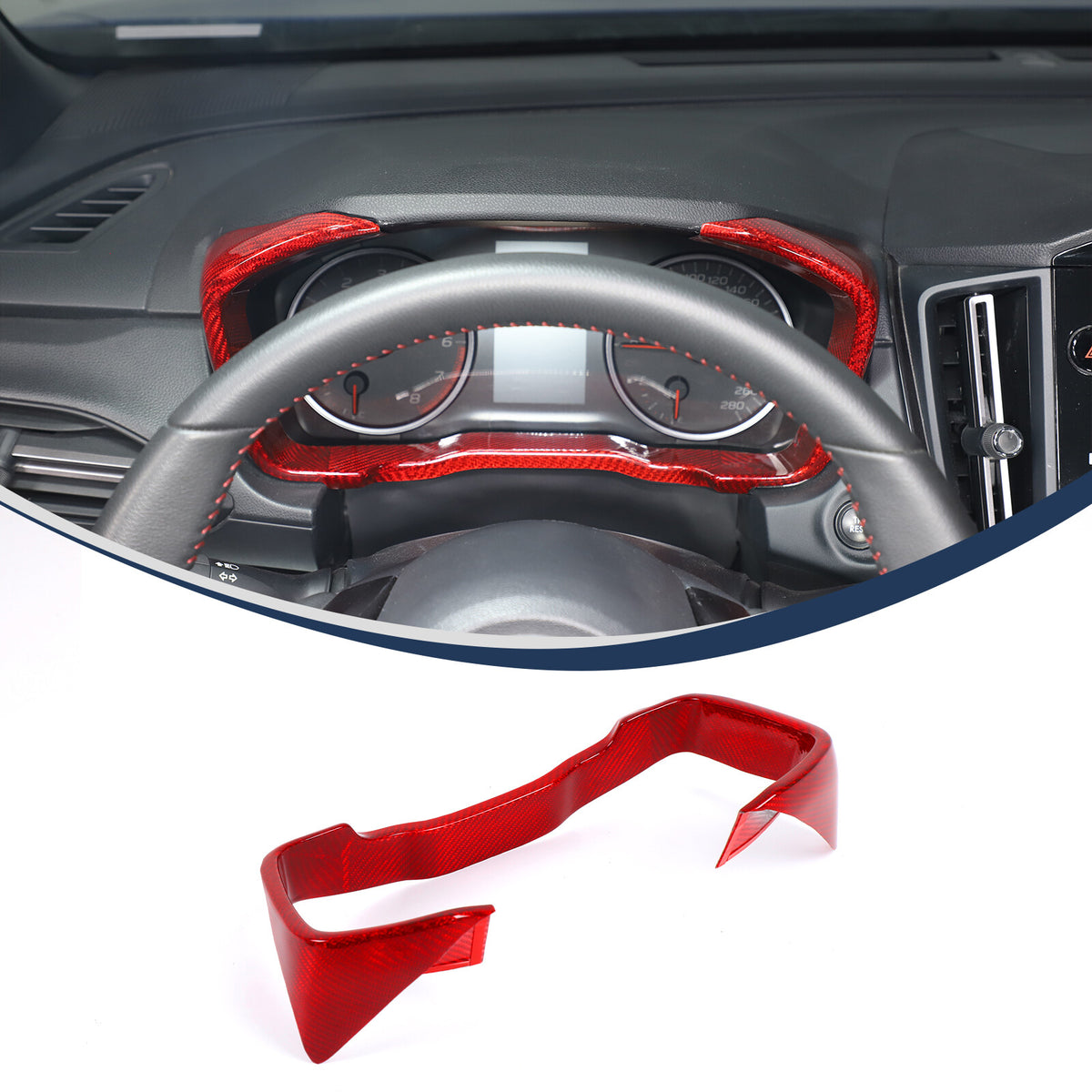 Red Real Carbon Fiber Center Console Dashboard Trim For Subaru WRX 2022+ 17